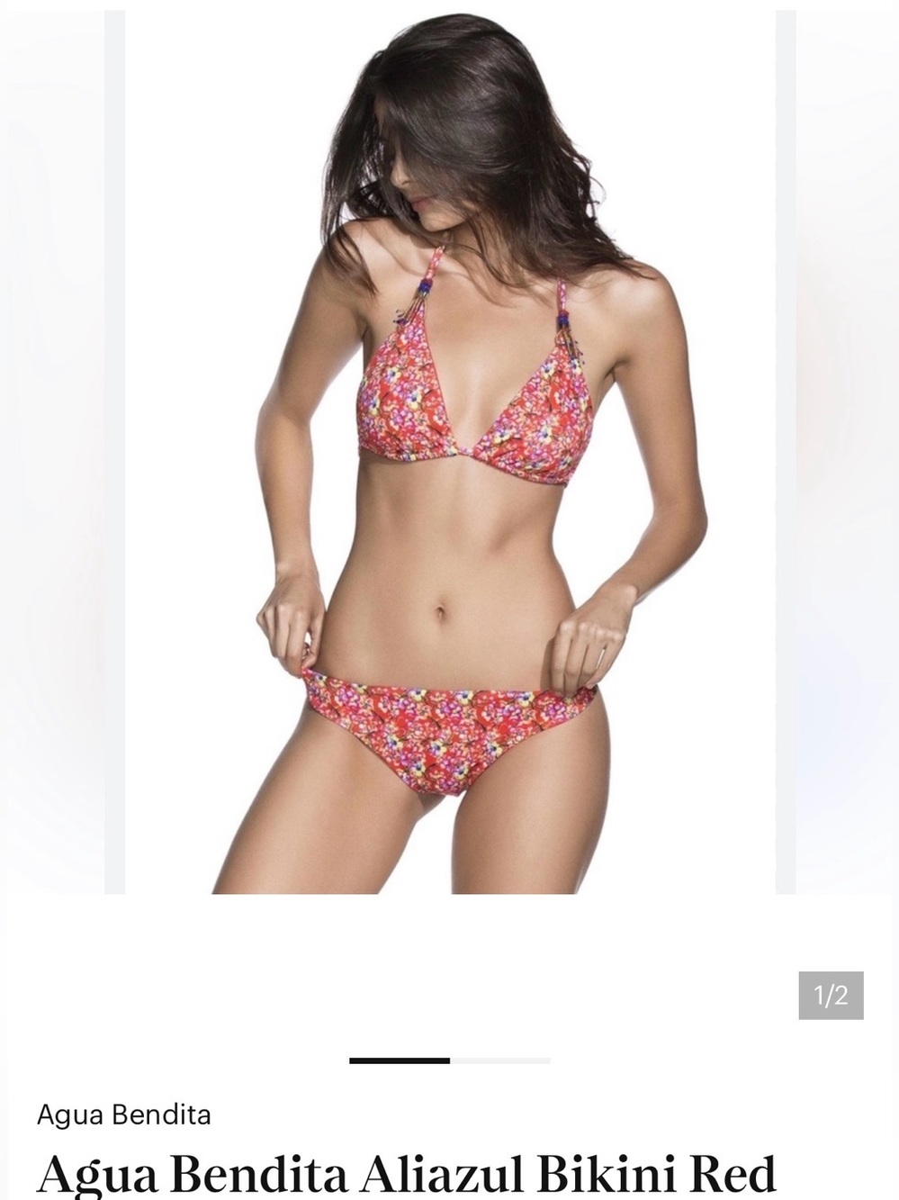 Agua Bendita Pink-Red Floral  Bikini